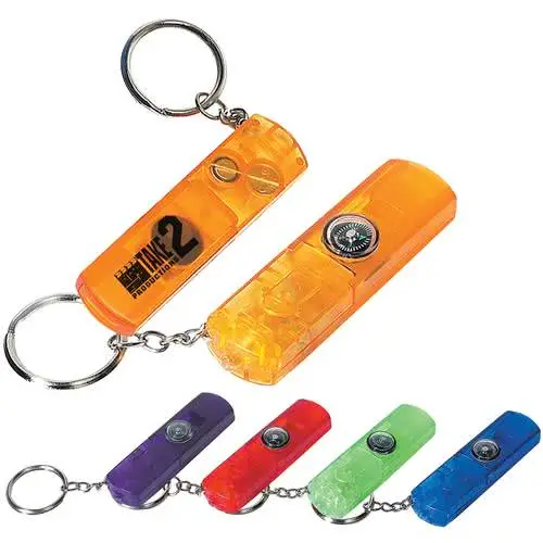 Whistle, Light, and Compass Key Chain